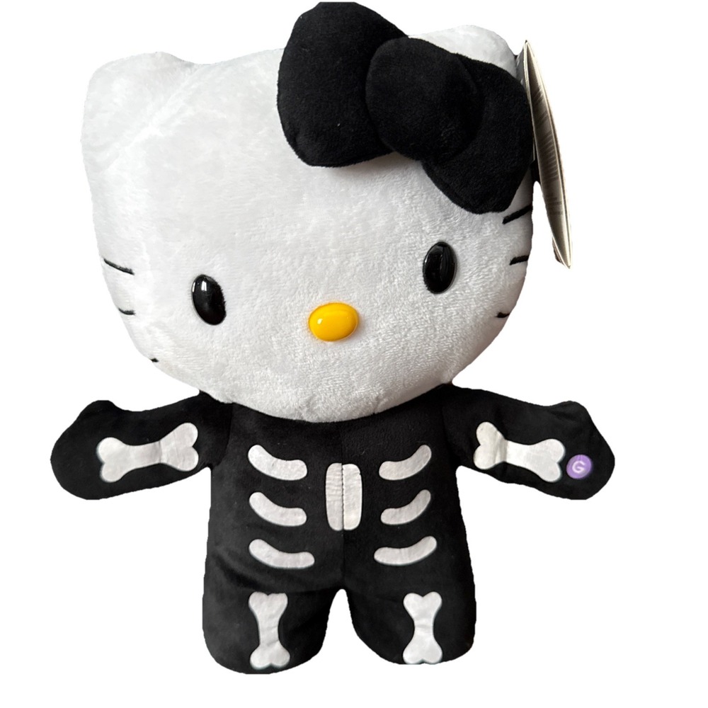 HELLO KITTY SKELETON SIDE STEPPER ANIMATED PLUSH 13" HALLOWEEN NEW NWT
